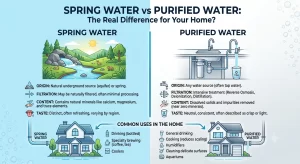 Spring Water vs Purified Water: What’s the Real Difference for Your Home?
